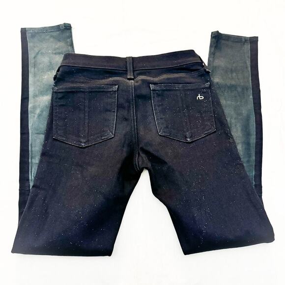 Rag & Bone Skinny Two Toned Textured Denim Jeans Coal Size 25 - Picture 5 of 7